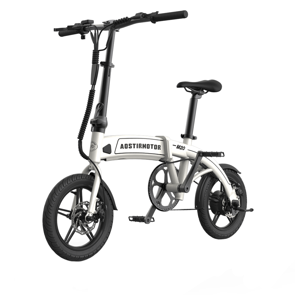 Lightweight Folding Electric Bike M20 White