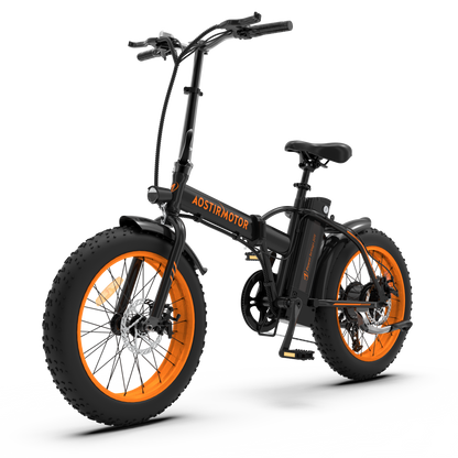 Fat Tire Folding Electric Bike A20 Orange